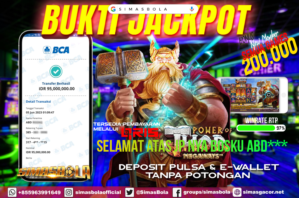 Jackpot Bukti Kemenangan Maxwin Power Of Thor