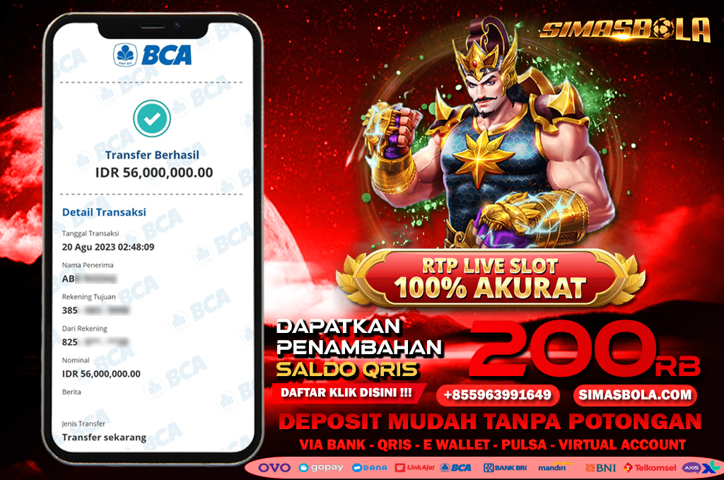 BUKTI ASLI PEMENANG SLOT GACOR PRAGMATIC PLAY SIMASBOLA 19 AGUSTUS 2023