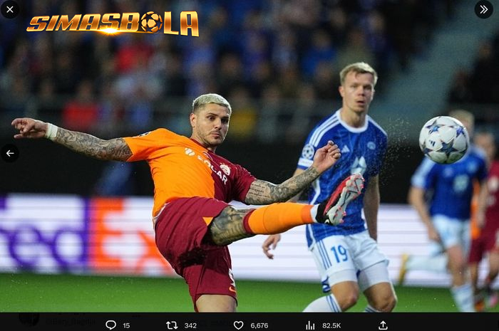 Hasil Play-off Liga Champions - Mauro Icardi Bikin Gol Nyaris Mustahil dan Assist Anti-Serakah, Galatasaray Menang Dramatis