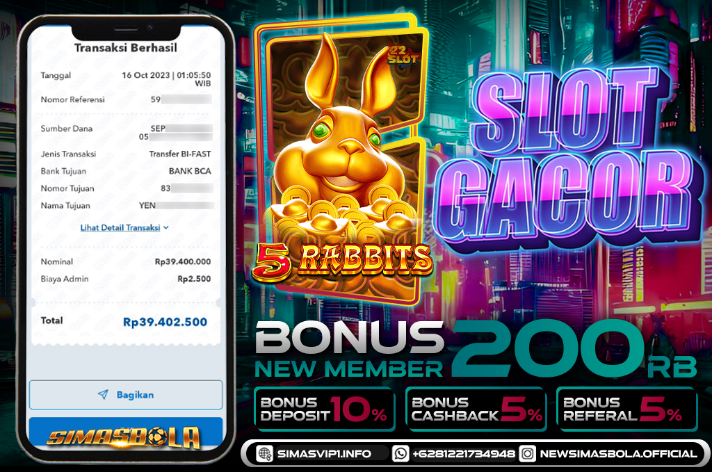 BUKTi P3M3NANG 5 RABBITS MEMBER SIMASBOLA 16 OKTOBER 2023