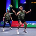 Fajar Alfian/Muhammad Rian Ardianto memberikan komentarnya usai mampu melewati babak pertama All England Open 2024