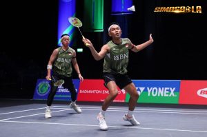 Fajar Alfian/Muhammad Rian Ardianto memberikan komentarnya usai mampu melewati babak pertama All England Open 2024