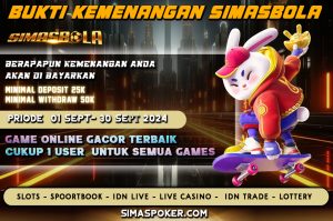 BUKTI PEMENANG HARI INI TANGGAL 14 SEPTEMBER 2024. SIMAS BOLA ADALAH SITUS BETINGAN ONLINE SLOT TERLENGKAP DAN TERPERCAYA