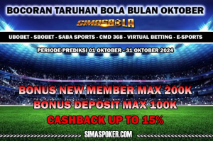 PREDIKSI PERTANDINGAN BOLA 31 OKTOBER - 01 NOVEMBER 2024. SIMAS BOLA ADALAH SITUS BETINGAN ONLINE SLOT TERLENGKAP DAN TERPERCAYA