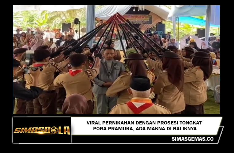 Viral Pernikahan dengan Prosesi Tongkat Pora Pramuka, Ada Makna di Baliknya