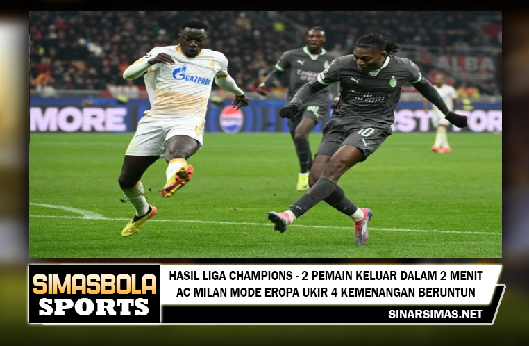 Hasil Liga Champions - 2 Pemain Keluar dalam 2 Menit, AC Milan Mode Eropa Ukir 4 Kemenangan Beruntun